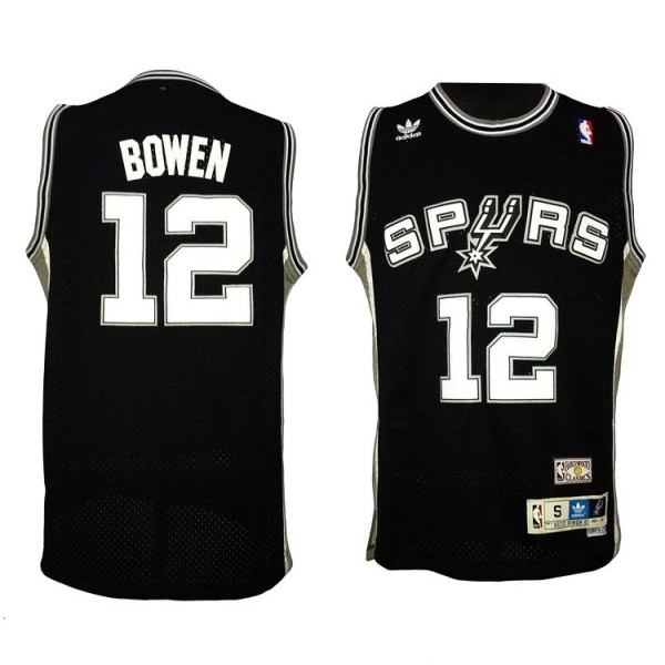 Men's  San Antonio Spurs #12 Bruce Bowen Black Jersey